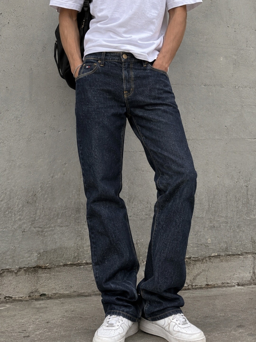 Tommy Hilfiger Denim 36/30 Straight Droite Jeans Men’s Dark Wash Y2K Vintage